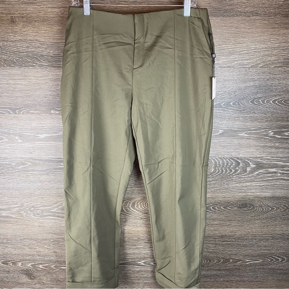 Laundry By Shelli Segal Olive Cropped Slacks Size 10 NWT